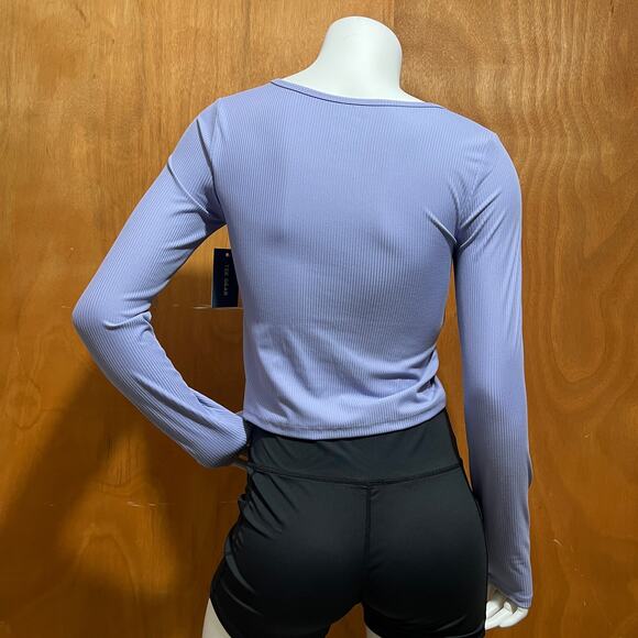 Tek Gear Girls' 2-Pack Ribbed Long Sleeve Tees Lazy River & Purple Size XL 14/16 - Picture 3 of 10